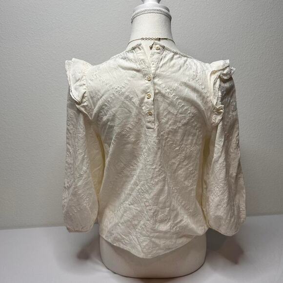 TRF Collection Zara Size Small Beautiful Cottage Core Romantic Cream Blouse - Picture 2 of 7